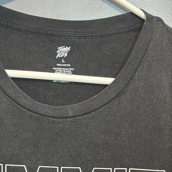 jimmy allen short sleeve tshirt black round neck concert tour live in concert LG - Picture 2 of 3